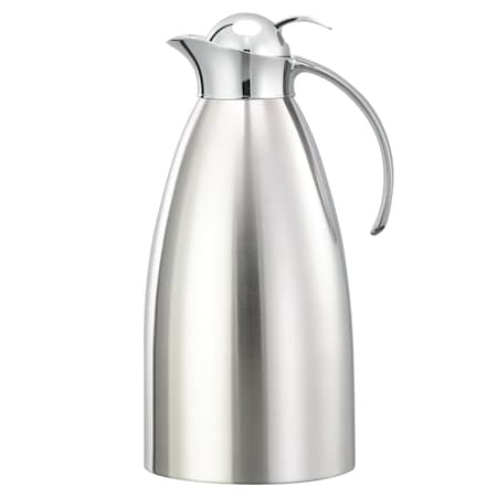 Service Ideas Marquette Push Button Stainless acuum Insulated Carafe, 67.6 Ounce, Brushed MAR20BSPB